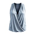thumbnail image 6 of Womens Tank Tops V Neck Wrap Sleeveless Halter Tank Tops Ruched Shirts 2026 Tie Back Elegant Shirt Slim Fit Work Shirts Flowy Cami Vest Deep V Neck Tank Tops,Blue,M, 6 of 6