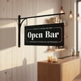 thumbnail image 2 of American Art Decor Metal Open Bar Sign - Black/White Double-Sided Wall & Outdoor Bar Decor, Vintage Style Hanging Bar Bracket Sign for Patio, Man Cave & Home Bar, 2 of 6
