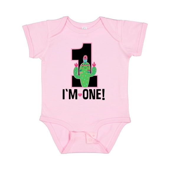 Inktastic 1st Birthday Cactus Cute Girls 1 Year Old Girls Baby Bodysuit