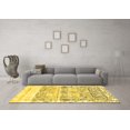 thumbnail image 3 of Ahgly Company Machine Washable Indoor Round Abstract Yellow Modern Area Rugs, 8' Round, 3 of 4