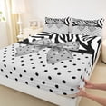thumbnail image 3 of Homewish Cartoon Ribbon Full Size Sheets 4-Piece for Adults Female Men Women,Black Grey Breathable Bed Sheets,Cute Polka Dots Lightweight Sheet Sets,Breathable Home Decor, 3 of 7