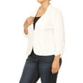 thumbnail image 3 of Women's Plus Size Basic Casual Button Solid Outerwear Jacket Blazer, 3 of 5