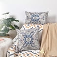thumbnail image 4 of Grey Blue Boho Style Throw Pillow Cover Ethnic Design Pattern Short Plush Persian Carpet Tribal Pattern Throw Pillow Case 12x20 inch Cushion Cover Home Office Decorative Square, 4 of 6