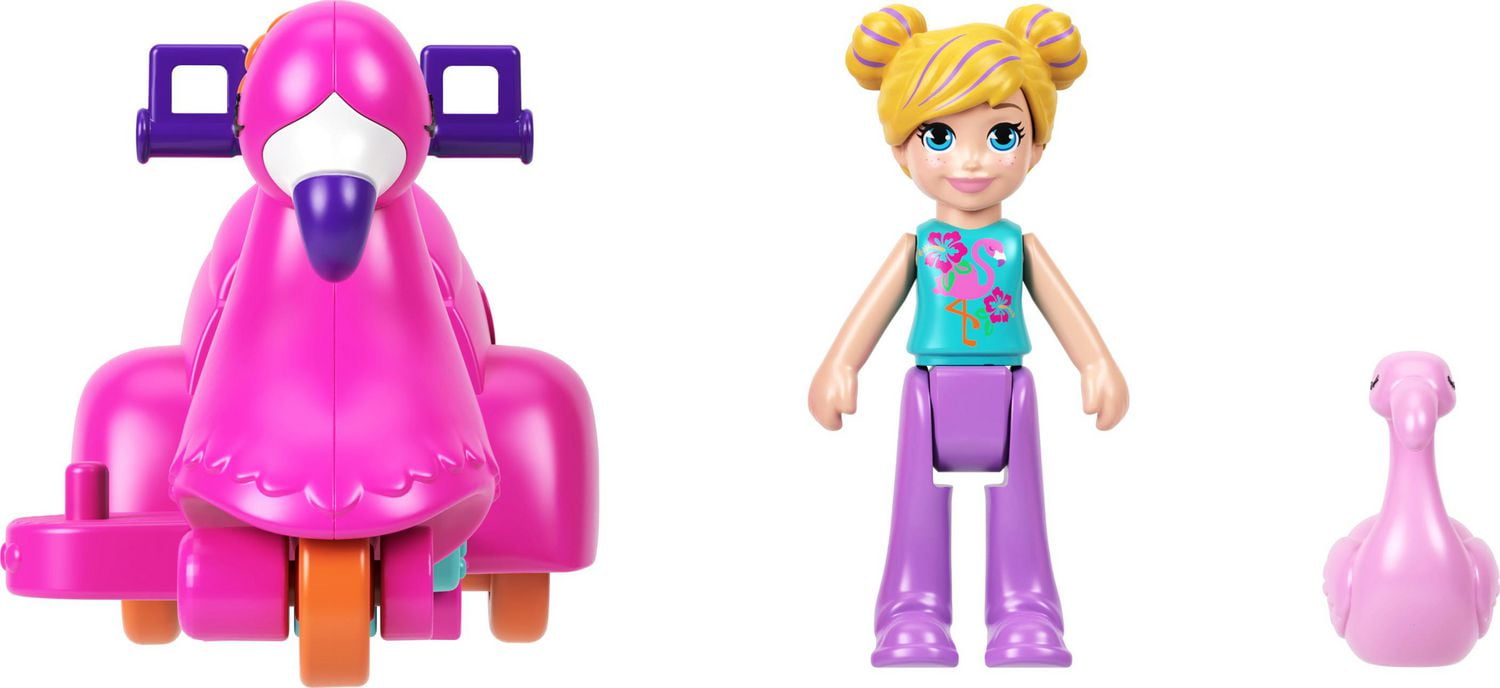 Polly Pocket Flamingo Vehicle Set, Micro Doll with Tropical-Themed Die-cast 3-Wheeler & Bird Figure - Walmart.ca