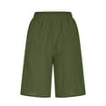 thumbnail image 5 of BLVB Summer Shorts for Women Cotton Linen Elastic Waist Shorts Beach Vacation Trendy Bermuda Shorts with Pockets, 5 of 7