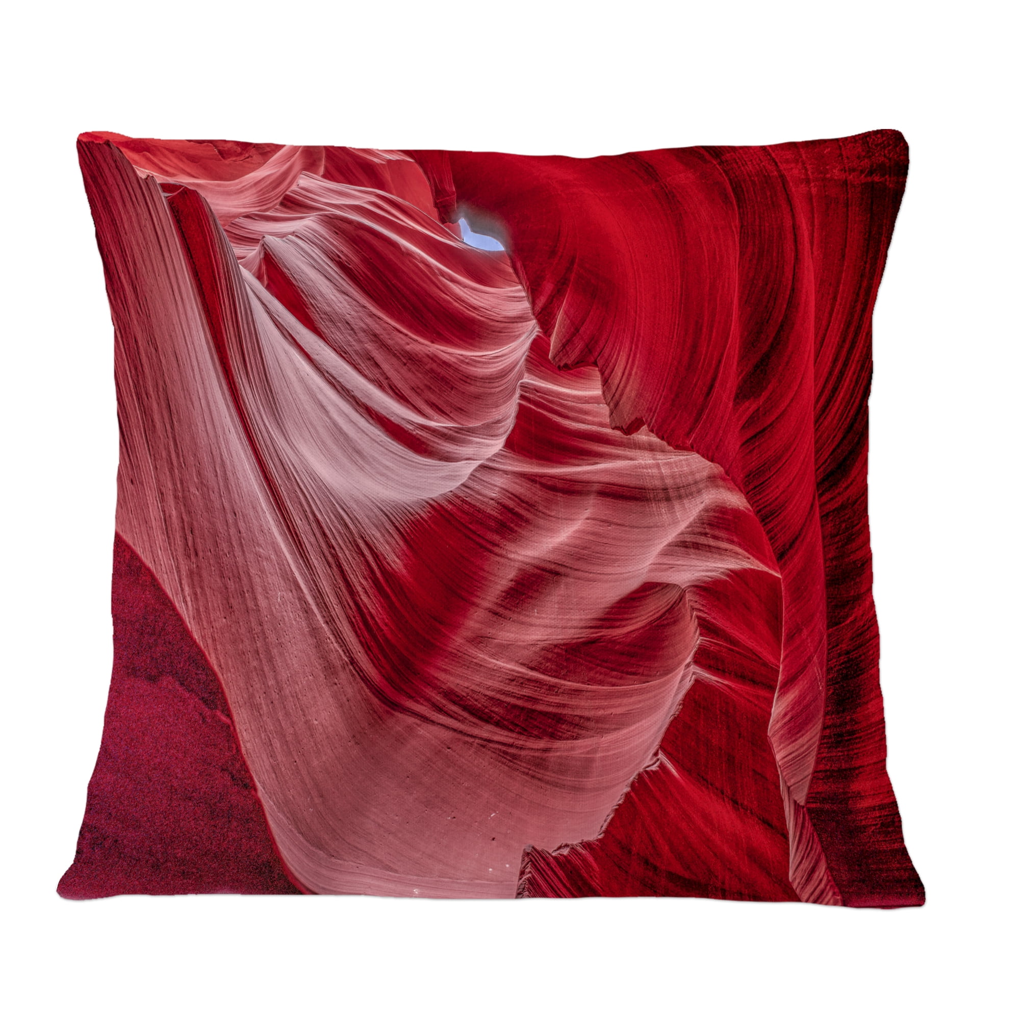 Designart Inside Wall of Antelope Canyon - Landscape Photography Throw Pillow - 12x20