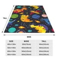 thumbnail image 3 of Honeii Dinosaurs in Space Print Fleece Blanket - Throw Blanket for Bed, Sofa, Couch, Camping, and Travel , Microplush Ultra Soft Warm Blanket-50"x40", 3 of 7