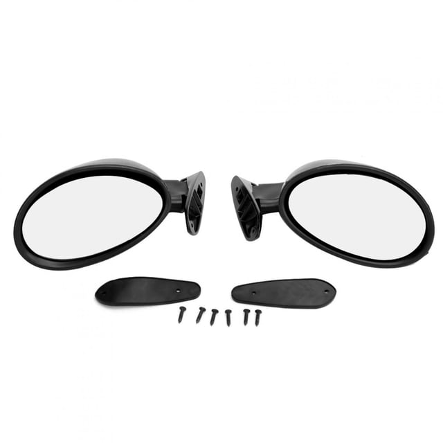 1 par de espejos retrovisores laterales universales negros para puerta, accesorio de modificación para coche vintage.
