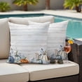 thumbnail image 4 of Blue Pumpkins Fall Outdoor Waterproof Pillow Covers, Thanksgiving Coastal Summer Botanical Wooden Decorative Square Throw Pillowcase Sofa Cushion Sham for Patio/Couch/Chair, 20"x20" 2 Pack, 4 of 8