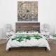 thumbnail image 3 of Designart 'Vintage Green Leaves Plants II' Juego de Funda Nórdica Tradicional, 3 of 5