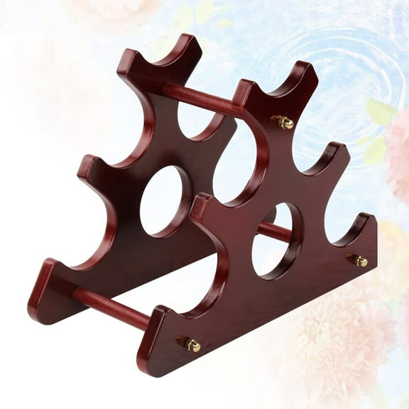 Masteelf Elegant Wine Display Rack for Home Bar Restaurant Holds 6 Bottles Steady Synthetic Material Dark Brown