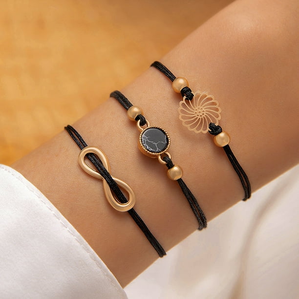 SHENMO Imitation marble woven rope ethnic style bracelet set with