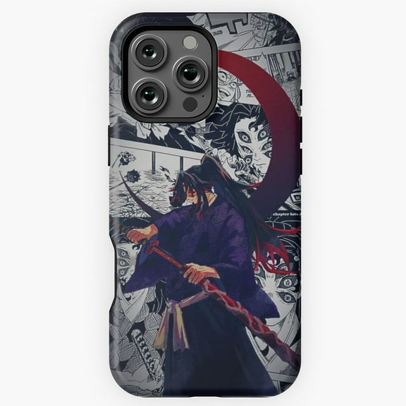 Demon Slayer Kokushibou Upper Moon Phone Case for iPhone 16 15 14 13 12 11 Pro Max