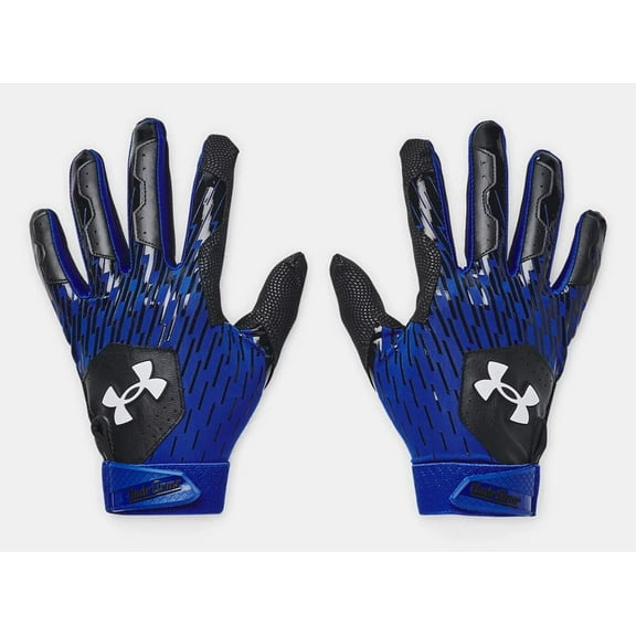 Under Armour Men's UA Clean Up Baseball Batting Gloves 1378764-002 Black/Royal/White