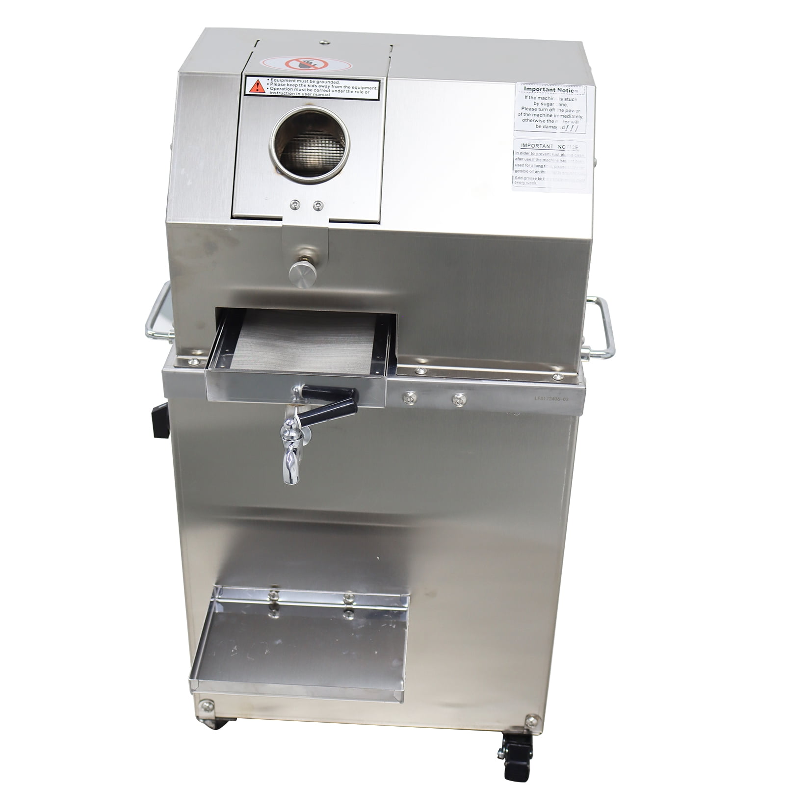 High Juicing Rate Electric Sugar Cane Ginger Press Juicer 3-Rollers Sugarcane Press 300kg/h
