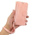 thumbnail image 3 of SaniMore for iPhone 13 Pro 6.1" Magnetic Flip Wallet Case with Card Slot & Kickstand, Premium PU Leather Case with Wrist Strap Shockproof Protective Case for Women Men, Pink, 3 of 8
