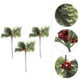 thumbnail image 2 of Gymnture christmas Christmas Xmas Berries Decorative Filler Tree Pick Pine Rnament Garden Topper Cake Stake Pot Planter Vase Berry Twig, 2 of 10