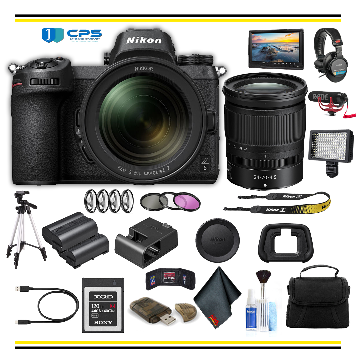 Nikon Z6 Mirrorless Digital Camera with 2470mm Lens Professional