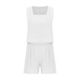 thumbnail image 7 of Patlollav Womans 2 Piece Outfits Sleeveless Crop Top Shorts High Waist Set with Pockets, 7 of 7
