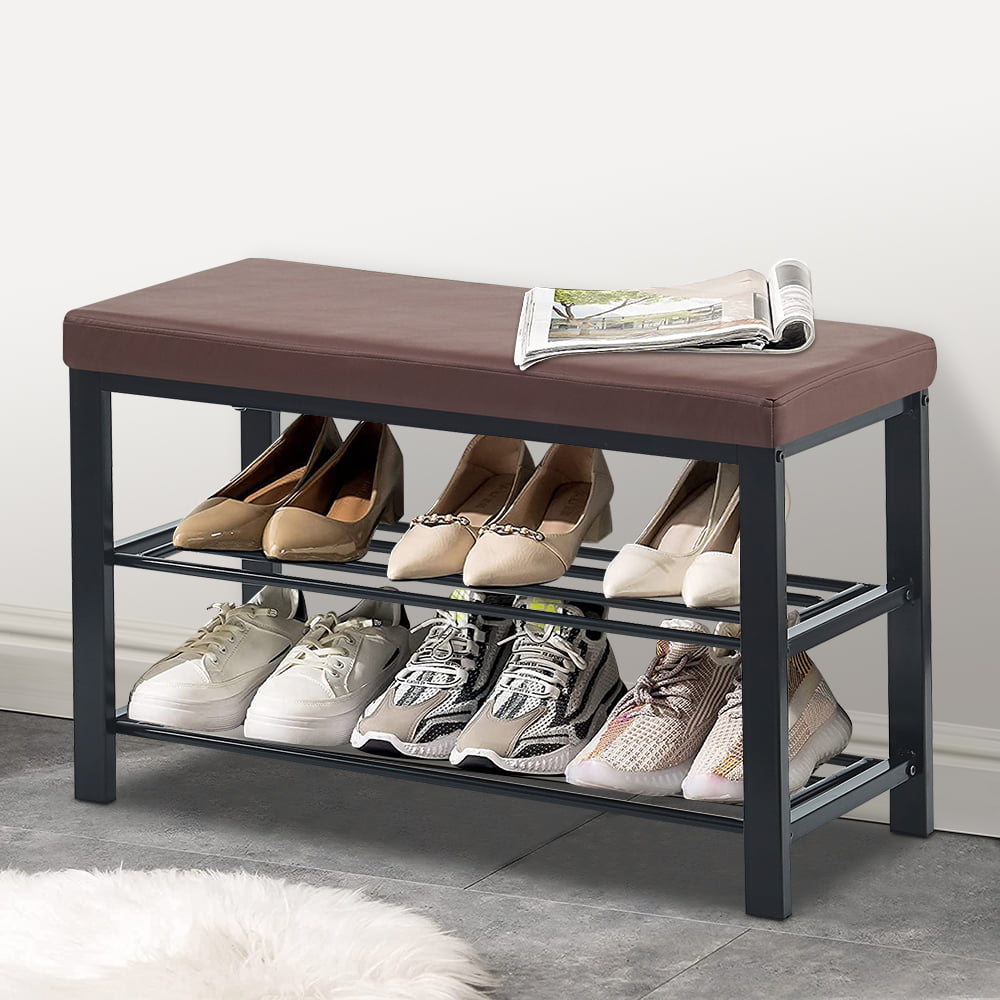 80x30x42cm, Warm White Shoe Cabinet Tier Shoes Bench Entryway Storage Creative Shoe Rack Sofa Stool Multifunctional Nordic Storage Stool with Two Drawers Simple Shoes Shelf lkoezi