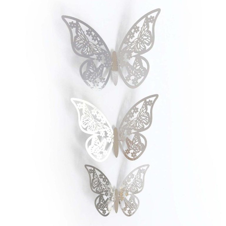 12pcs/Set 3D Hollow Butterfly Wall Stickers Fridge Stickers Wedding Party  Decoration Kids Room DIY Decor Butterfly Stickers