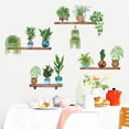 thumbnail image 3 of RV Pegatinas de plantas para ventanas, pegatinas de flores para ventanas, arte de pared de cactus en maceta, calcomanías decorativas con patrones de plantas colgantes, 7 piezas para sala de estar, dormitorio, puerta de vidrio Rojo Verde, 3 of 4