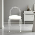 thumbnail image 5 of Modern Minimalist Acrylic Chair, Clear Vanity Stool with Backrest and Cushion Small Accent Chair for Makeup Room Dining Room Living Room, 5 of 12