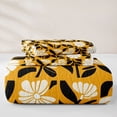 thumbnail image 5 of jejeloiu Sunny Floral Twin Quilt Set For Girls,Vibrant Pattern Twin Coverlet Set,Yellow Black,2pcs, 5 of 7