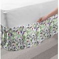 thumbnail image 2 of Floral Bed Skirt, Wild Lilac Flowers Spring Fresh Watercolor Sketch Look Pattern, Elastic Bedskirt Dust Ruffle Wrap Around for Bedding Decor, 4 Sizes, Green Pale Fuchsia, by Ambesonne, 2 of 2