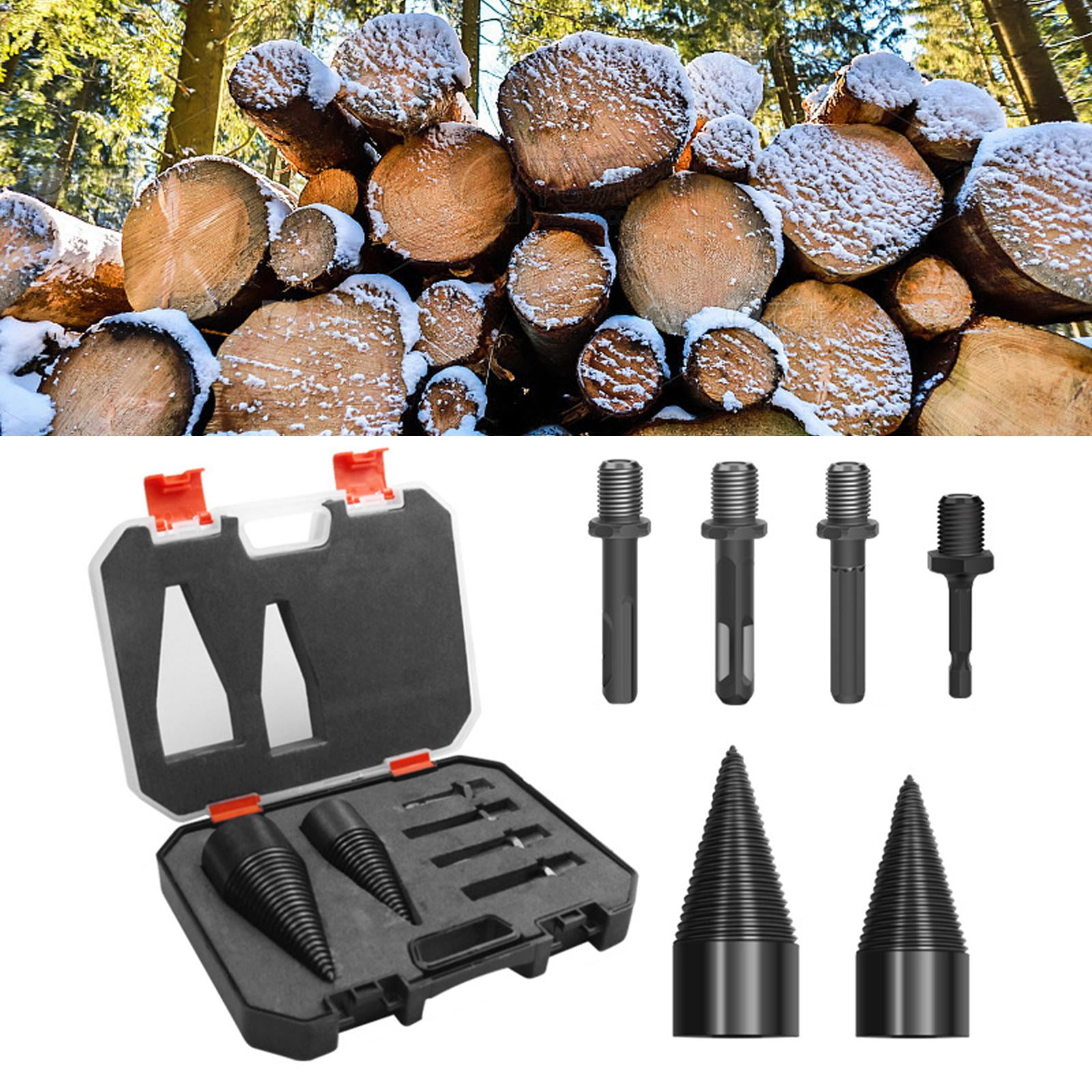 6Pcs Logs Bits Firewood Splitter Drill Bit Outdoor Removable Electric Firewood Drill Bit Set Firewood Log Splitter Drill Bit