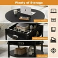 thumbnail image 2 of GUNAITO Round Lift Top Small Coffee Table with Storage Modern Farmhouse Center Table with Shelf Small Circle Table for Living Room,Black, 2 of 7