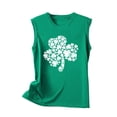 thumbnail image 4 of WREESH 2025 Fashion Women's St. Patrick's Day Sleeveless Tank Tops Casual Loose Fit Shamrock Printed Crew Neck T-Shirts for Irish Celebrations, 4 of 5