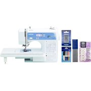 Brother XR9550 Computerized Sewing and Quilting Machine, 165 Built-in Stitches, Wide Table, Premium Thread 6-Pack, Bobbins 10-Pack, Water-Soluble Stabilizer and Sewing Machine Needles 5-Pack