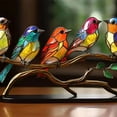 thumbnail image 4 of Xerdsx Stained Glass Birds 6” Hummingbird Acrylic Figurines & Knick-Knacks, Set of 2, 4 of 4