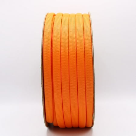 1-1/2 PET Braided expando PT sleeving (250 ft/spool) - Orange