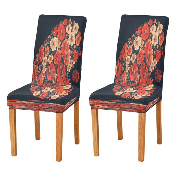 BZSMCE Chairs Slipcovers Dining Chair Covers Design Forals Heart Creative Pattern