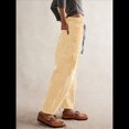 thumbnail image 4 of Jeans para Mujer Y2k con Rayas, Cordón Ajustable, Cintura Alta, Rectos, Pierna , Estilo Boyfriend, Pantalones Vaqueros Mom. Amarillo L, 4 of 8