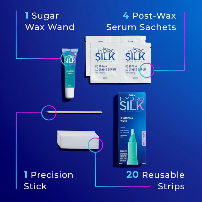 Schick Hydro Silk Sugar Wax Wand | Soft Eyebrow,Lip Wax Pen, Face