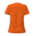 thumbnail image 4 of Naloa Orange Scales Print T-Shirts Short Sleeve V Neck Tees for Women Fashion Tops Trendy Lightweight Soft Casual Summer Outfits Clothes, 4 of 5