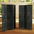 thumbnail image 6 of Oriental Furniture 6 ft. Tal Black Door Canvas Room Divider - 3 Panel, 6 of 7