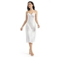 thumbnail image 2 of Kaemgyyd Women's Satin Nightgown Silk Sleeveless Spaghetti Strap Long Loungewear V Neck Loose Maxi Sleep Dress, 2 of 7