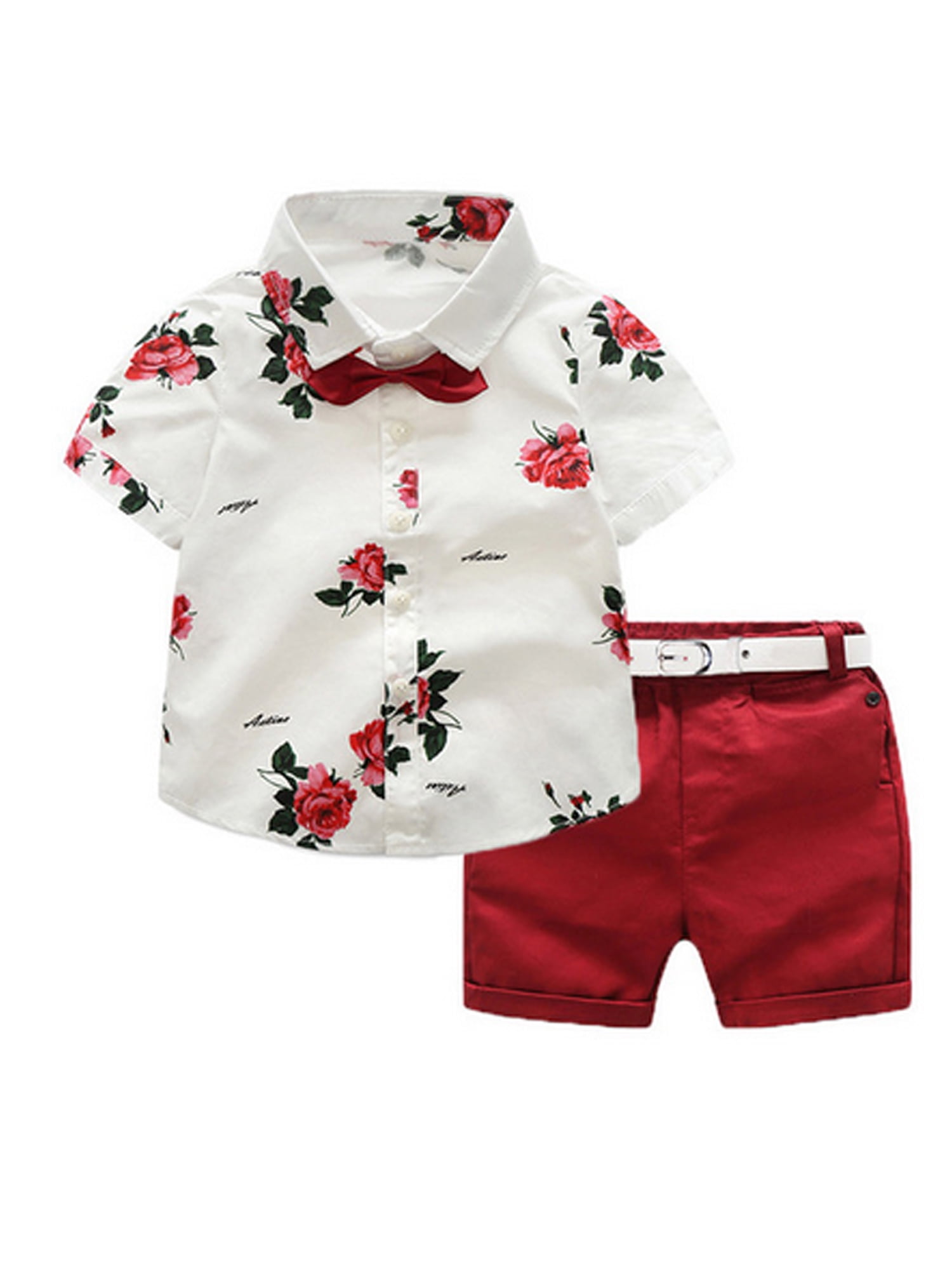 Baby Boys Outfits Short Sleeve T-Shirt Tops Short Pants Kids Summer Clothes 