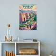 thumbnail image 4 of Sunrise Fort Wall Art Los Fuertes Puebla Mexico Vintage Travel Poster Historic Stone Pathways Gardens Canvas Poster, 4 of 8