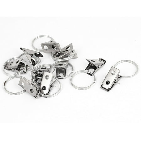 10pcs 22mm Dia Stainless Steel Window Curtain Clip Hooks Drapery