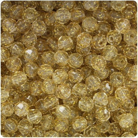 BeadTin Gold Sparkle 6mm Faceted Round Craft Beads (600pcs)