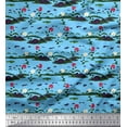 thumbnail image 1 of Soimoi Japan Crepe Satin Fabric Insect,Leaves & Floral Artistic Decor Fabric Printed Yards 42 Inch Wide, 1 of 1