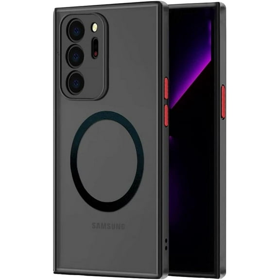 Galaxy Note 20 Ultra Case Magnetic [Support Magsafe Charger] Wireless Anti-Scratch Shockproof Matte Clear Camera Protection Slim Thin Phone Cover Case for Samsung Galaxy Note 20 Ultra-Black