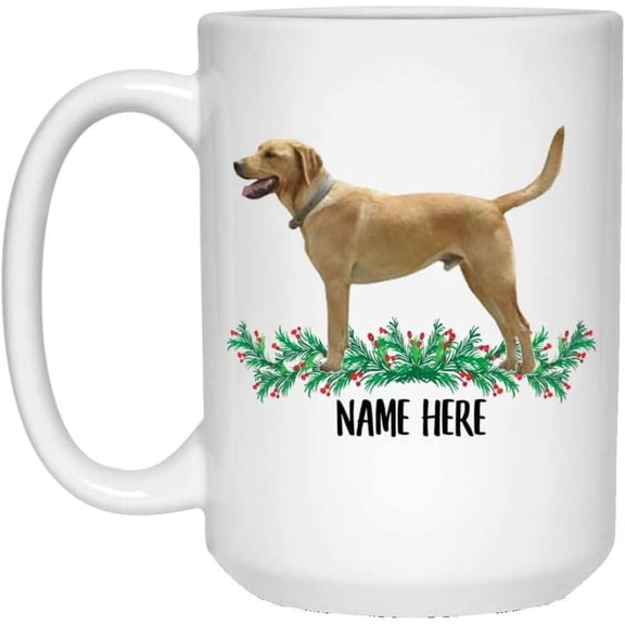 Funny Personalized Text Gifts Goldador Yellow Custom Name Christmas 2022 Gifts White Coffee Mug White 15oz