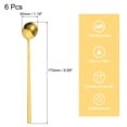 thumbnail image 2 of Uxcell 6Pack 7" Cucharita de Acero Inoxidable de Mango Largo para Revolver, Dorado, 2 of 7