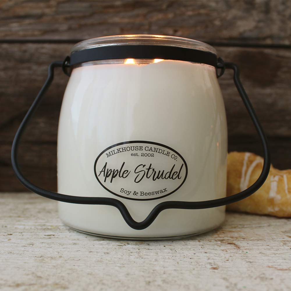 Milkhouse Candle Company, White Driftwood & Coconut, Creamery Collection, Scented Soy Candle, Butter Jar, 16oz